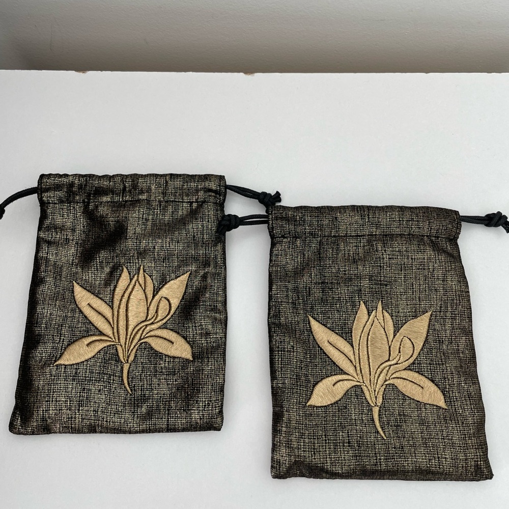Chanel duo set of black and gold Sublimage soft pouches. New never used!